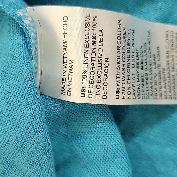 Chico's Teal Blue Knit Top, Women's Sz 1 (Small 8-10). Linen - Picture 5 of 6